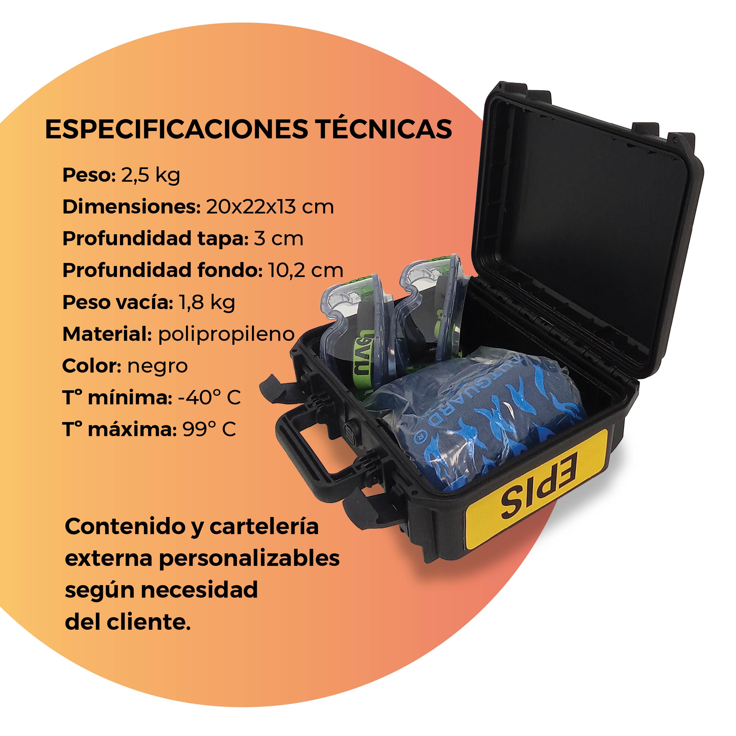 Maletín para material sensible